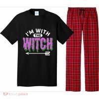I Am With The Witch Halloween Witch Im With The Witch Funny Gift Pajama Set thumb 0