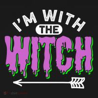 I Am With The Witch Halloween Witch Im With The Witch Funny Gift Women's Hoodie thumb 2