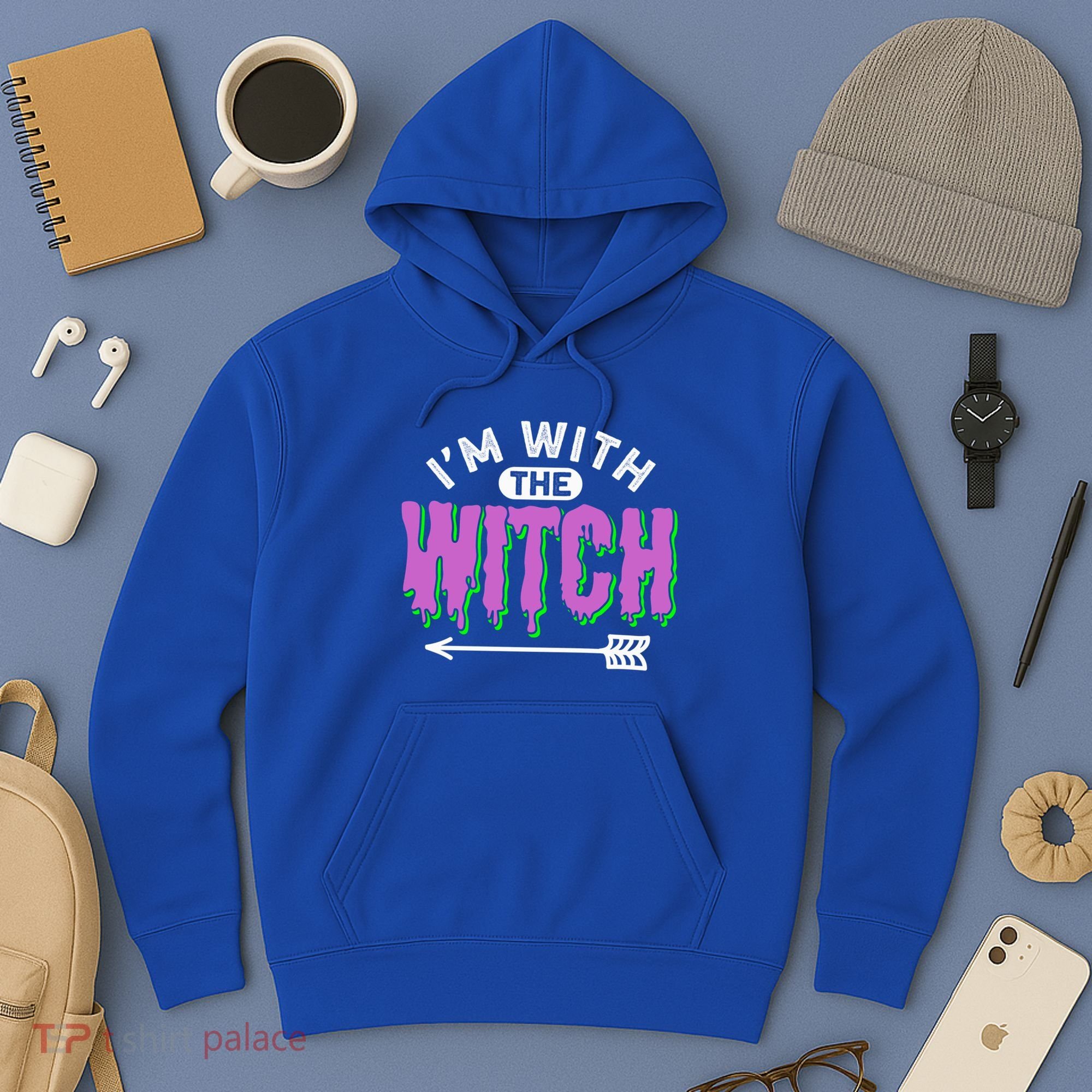 I Am With The Witch Halloween Witch Im With The Witch Funny Gift Hoodie