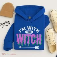 I Am With The Witch Halloween Witch Im With The Witch Funny Gift Hoodie thumb 4