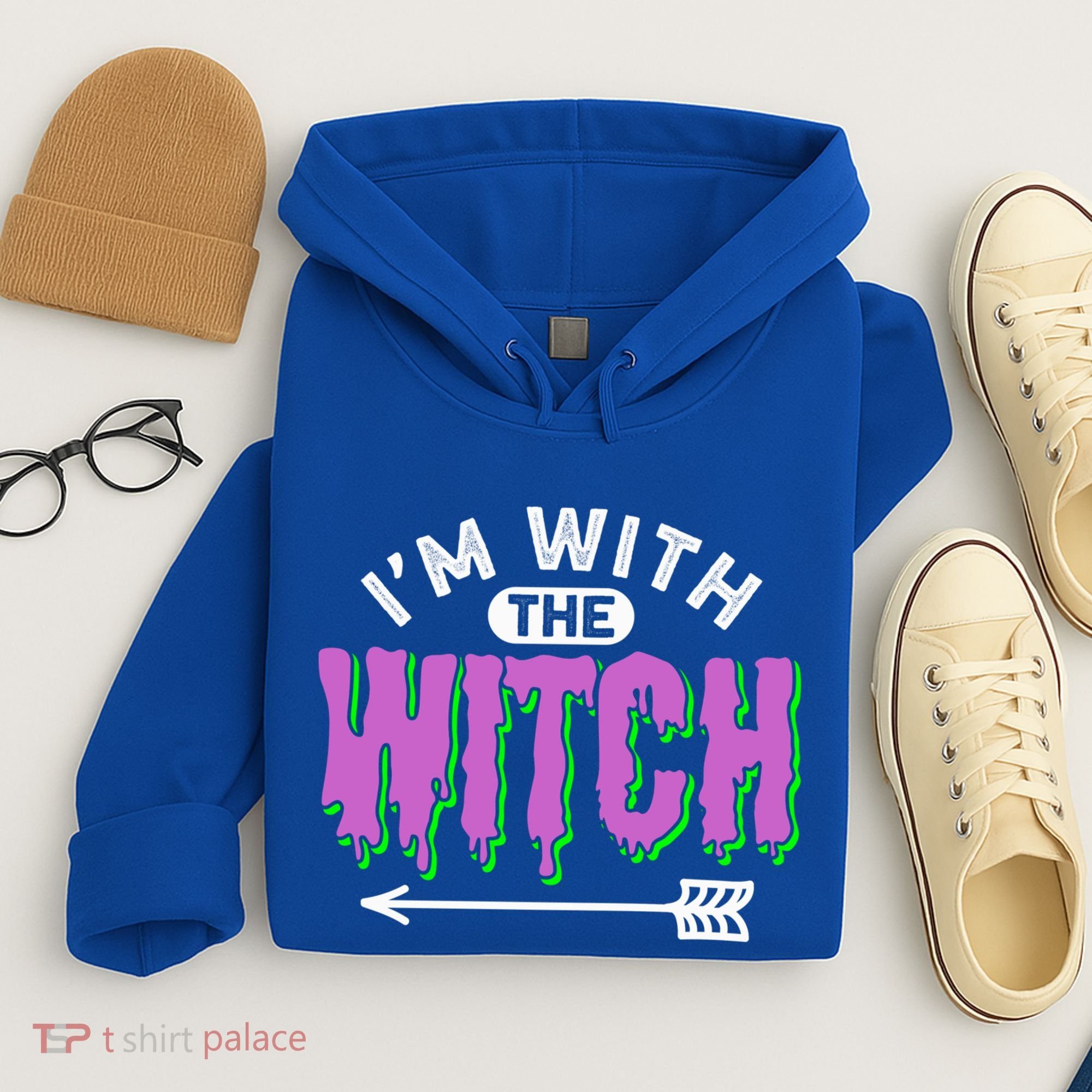I Am With The Witch Halloween Witch Im With The Witch Funny Gift Hoodie