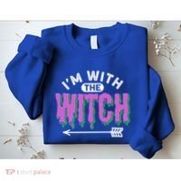 I Am With The Witch Halloween Witch Im With The Witch Funny Gift Sweatshirt thumb 2