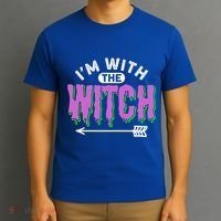 I Am With The Witch Halloween Witch Im With The Witch Funny Gift T-Shirt thumb 3