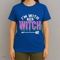 I Am With The Witch Halloween Witch Im With The Witch Funny Gift T-Shirt thumb 4