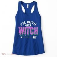 I Am With The Witch Halloween Witch Im With The Witch Funny Gift Women's Tank Top thumb 0