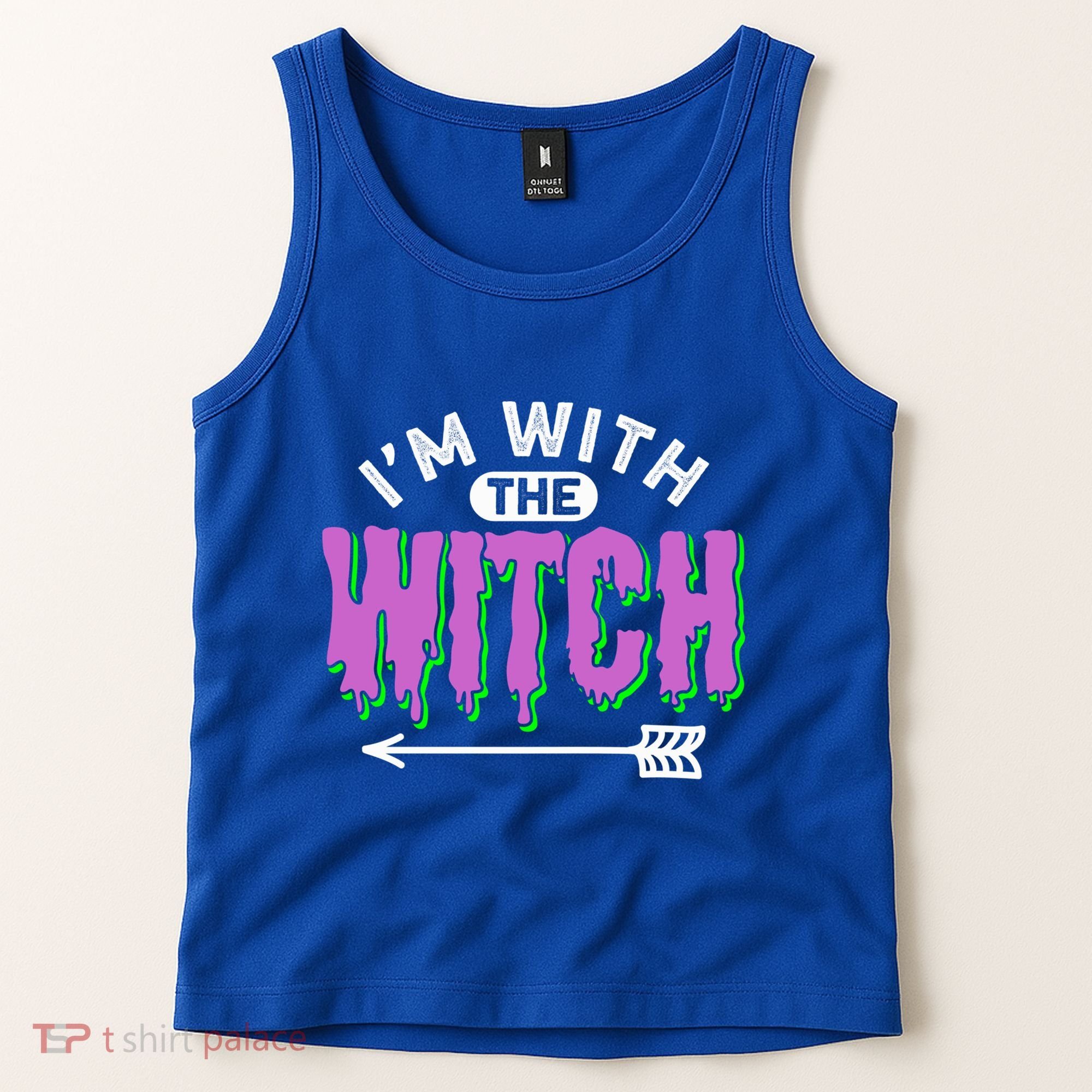 I Am With The Witch Halloween Witch Im With The Witch Funny Gift Tank Top