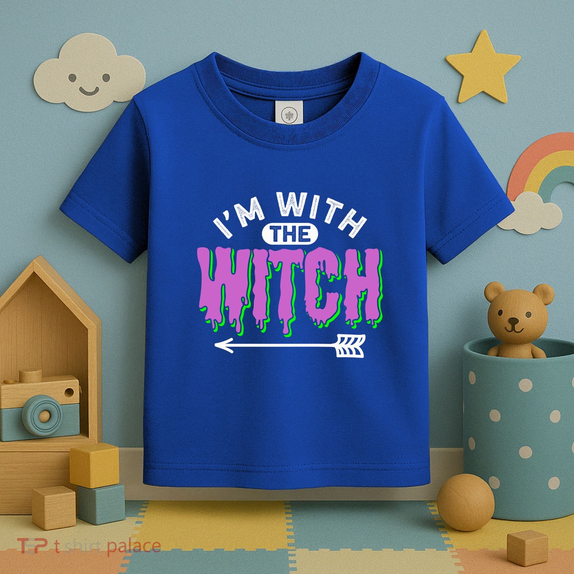 I Am With The Witch Halloween Witch Im With The Witch Funny Gift Toddler T-Shirt