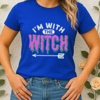 I Am With The Witch Halloween Witch Im With The Witch Funny Gift Women's T-Shirt thumb 2
