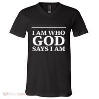 I AM WHO GOD SAYS I AM  V-Neck T-Shirt thumb 0