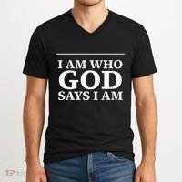 I AM WHO GOD SAYS I AM  V-Neck T-Shirt thumb 2