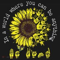 In A World Where You Can Be Anything Sunflower Deaf Women's Hoodie thumb 2