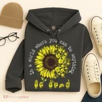 In A World Where You Can Be Anything Sunflower Deaf Hoodie thumb 4