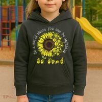 In A World Where You Can Be Anything Sunflower Deaf Kids Hoodie thumb 3
