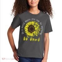 In A World Where You Can Be Anything Sunflower Deaf Kids T-Shirt thumb 2