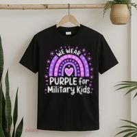 In April We Wear Purple Military Military Child Month  T-Shirt thumb 2