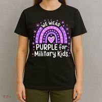 In April We Wear Purple Military Military Child Month  T-Shirt thumb 4
