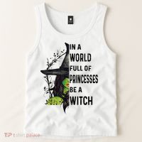 In A World Full Of Princesses Be A Witch Halloween Tank Top thumb 2