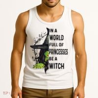 In A World Full Of Princesses Be A Witch Halloween Tank Top thumb 3