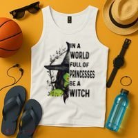 In A World Full Of Princesses Be A Witch Halloween Tank Top thumb 4