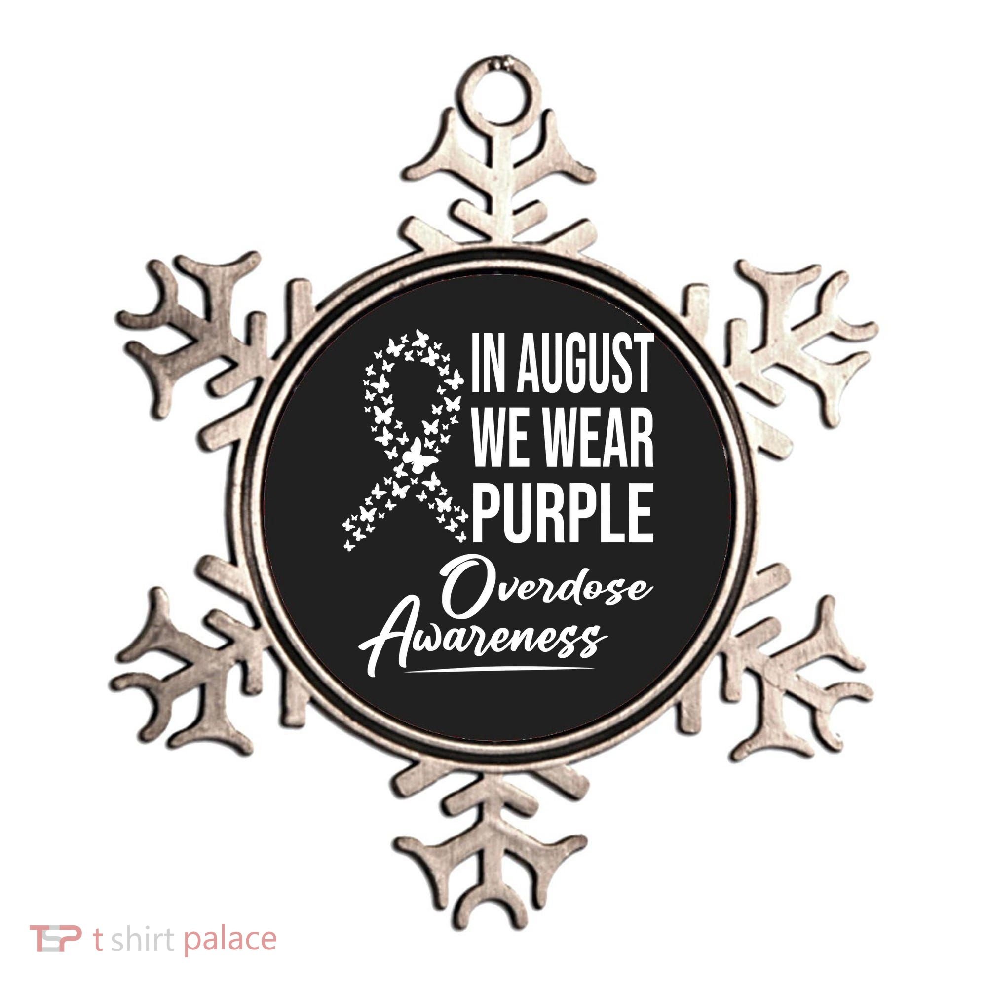 In August We Wear Purple Overdose Awareness Month Ornament