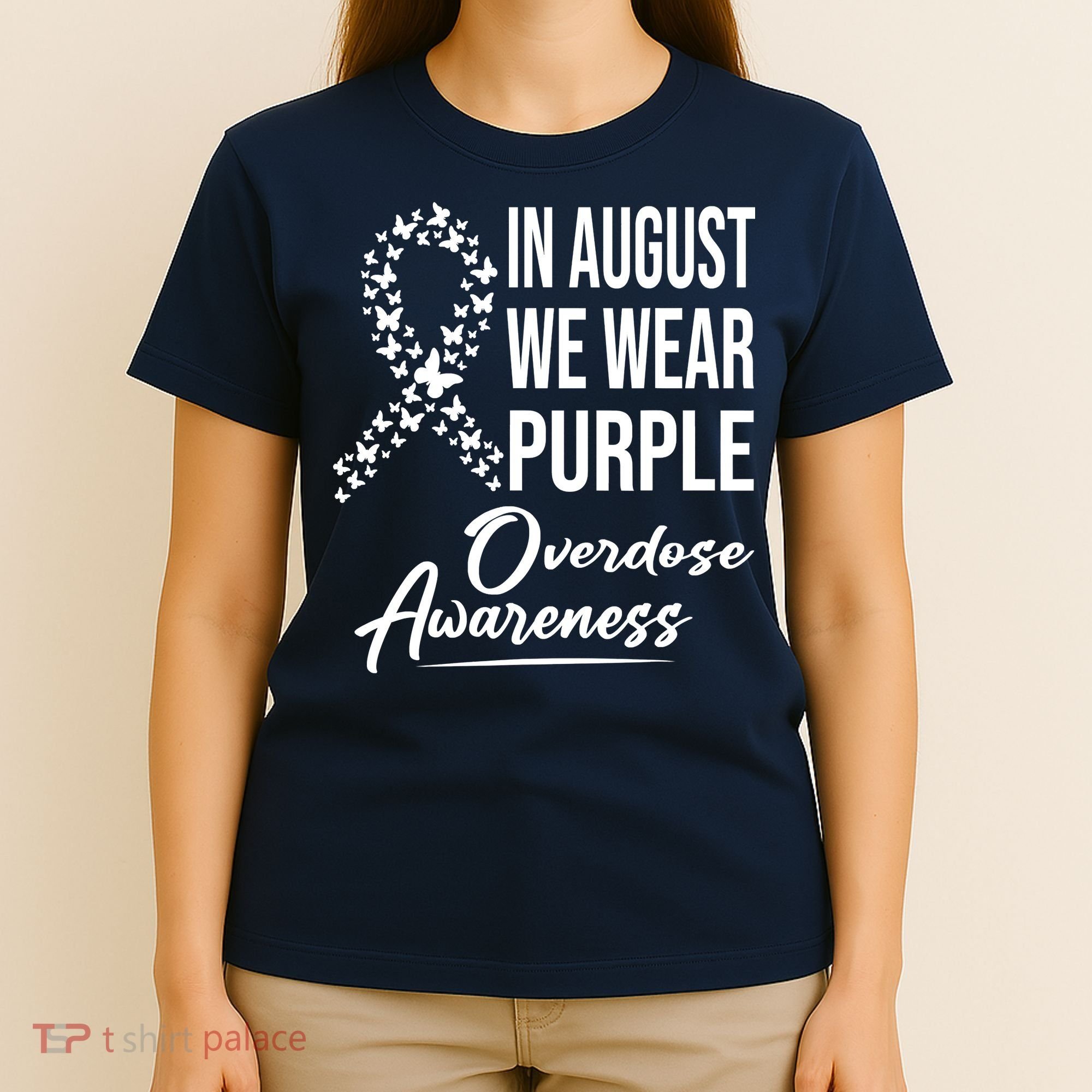 In August We Wear Purple Overdose Awareness Month T-Shirt