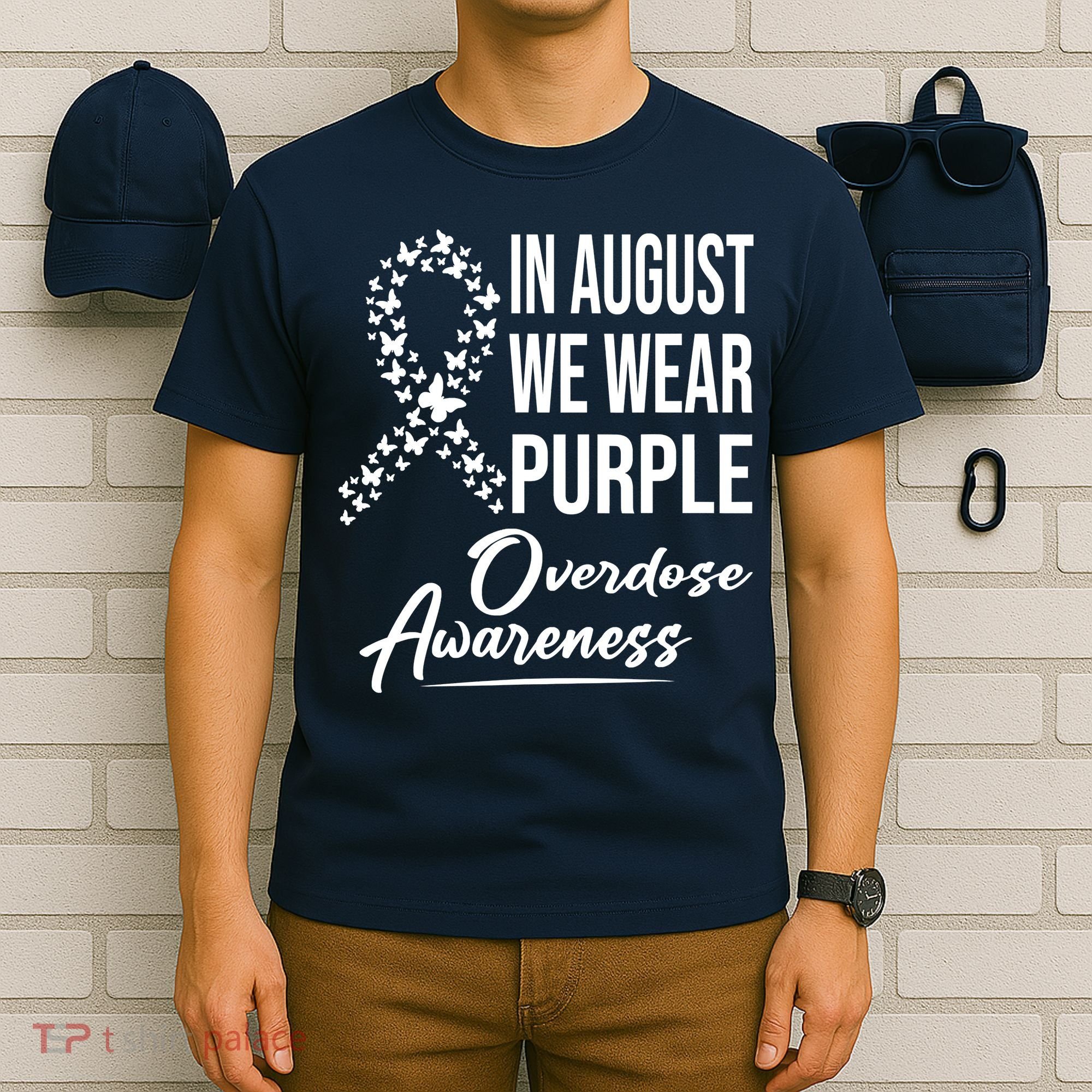 In August We Wear Purple Overdose Awareness Month T-Shirt
