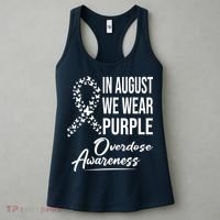 In August We Wear Purple Overdose Awareness Month Women's Tank Top thumb 3