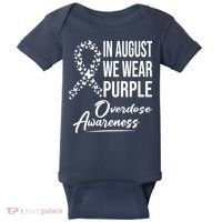 In August We Wear Purple Overdose Awareness Month Baby Bodysuit thumb 0