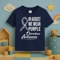 In August We Wear Purple Overdose Awareness Month Toddler T-Shirt thumb 3
