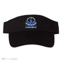 In April We Wear Blue Child Abuse Prevention Awareness T rex Visor thumb 0