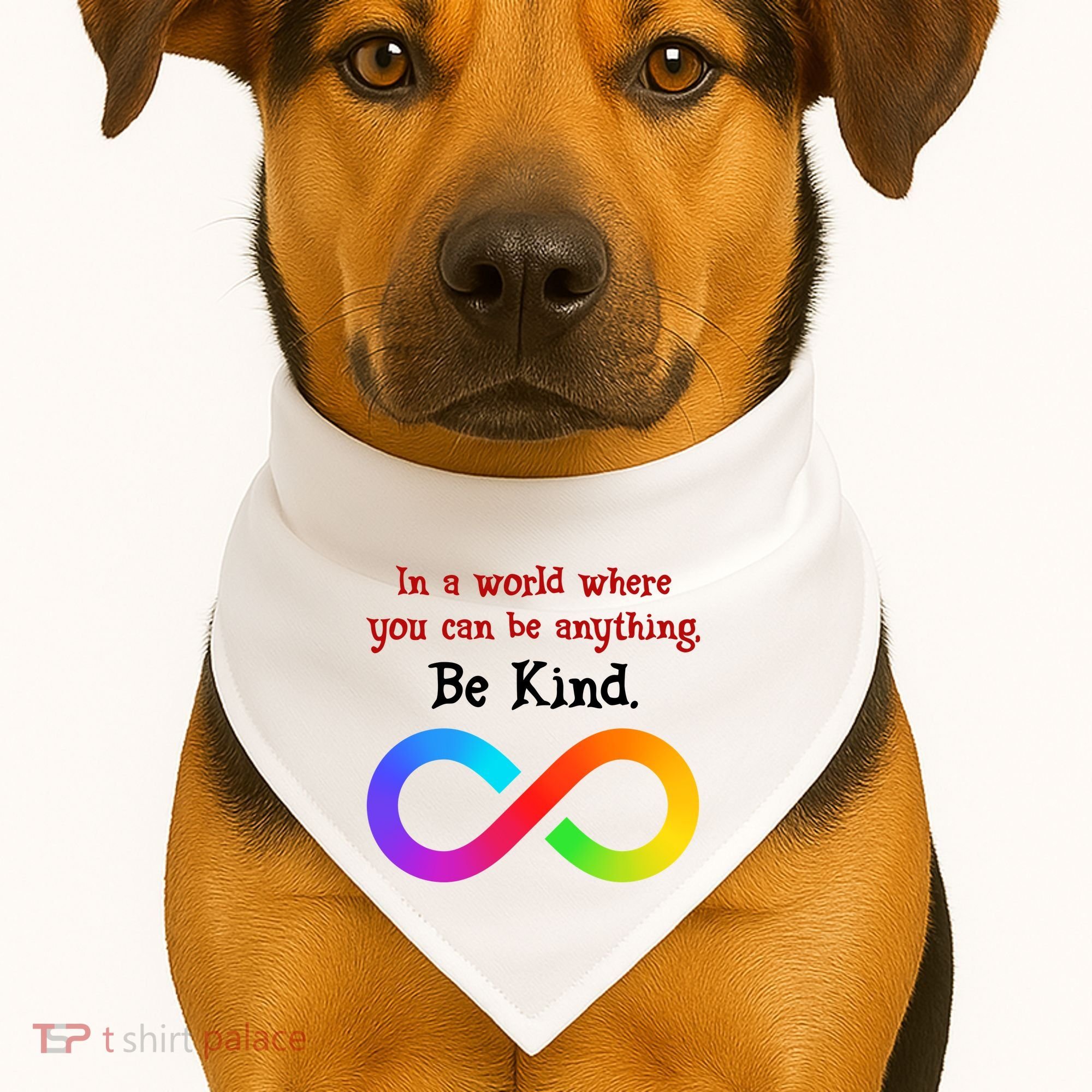 In A World Where You Can Be Everything Be Kind USA-Made Doggie Bandana