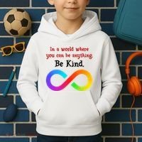 In A World Where You Can Be Everything Be Kind Kids Hoodie thumb 2