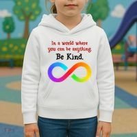 In A World Where You Can Be Everything Be Kind Kids Hoodie thumb 3
