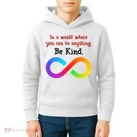 In A World Where You Can Be Everything Be Kind Kids Hoodie thumb 4