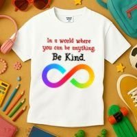 In A World Where You Can Be Everything Be Kind Kids T-Shirt thumb 3