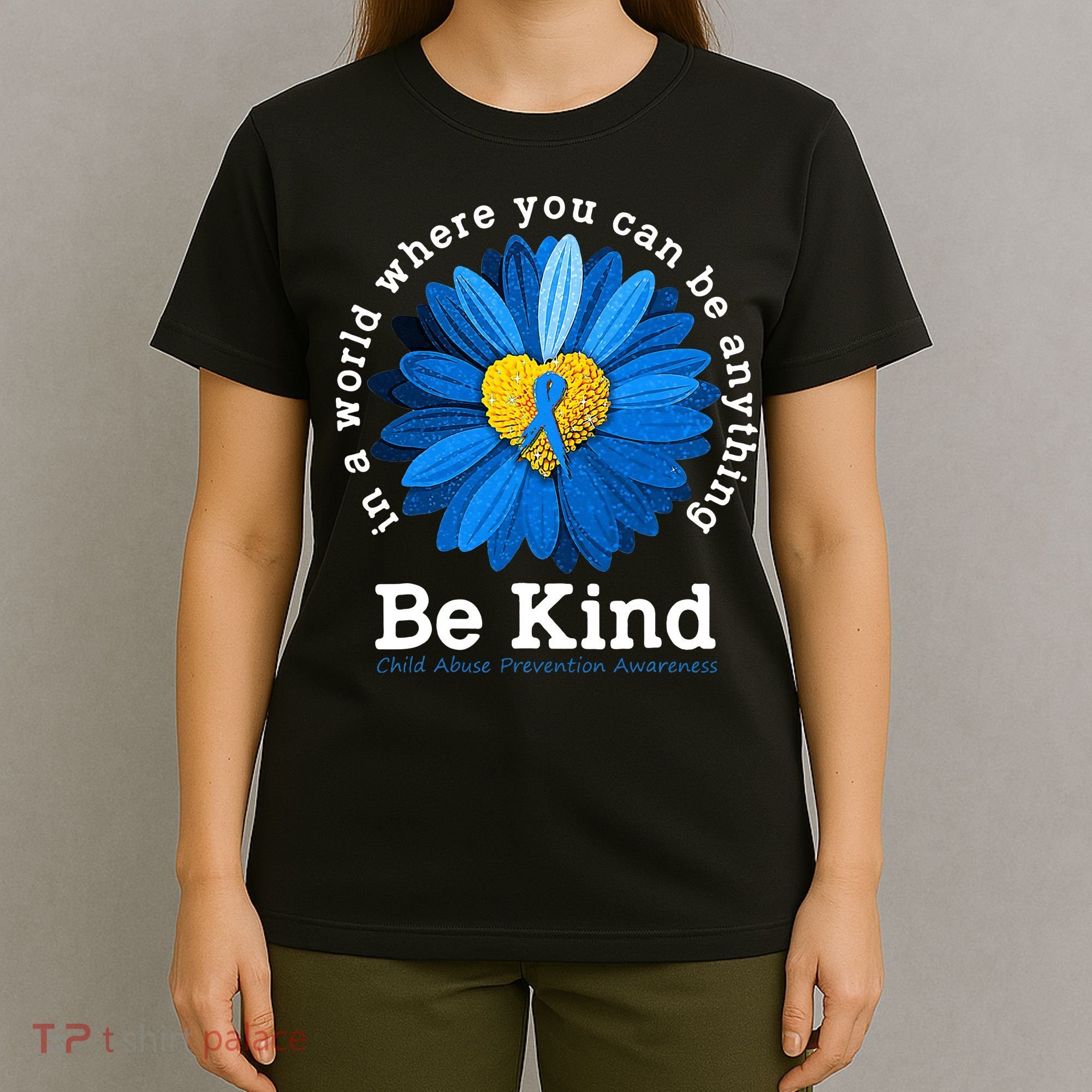 In April We Wear Blue Child Abuse Prevention Awareness T-Shirt