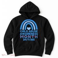 In April We Wear Blue Cool Child Abuse Prevention Awareness (2) Hoodie thumb 0