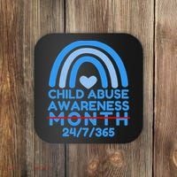 In April We Wear Blue Cool Child Abuse Prevention Awareness (2) Coaster thumb 0
