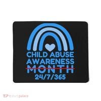In April We Wear Blue Cool Child Abuse Prevention Awareness (2) Mousepad thumb 0