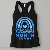 In April We Wear Blue Cool Child Abuse Prevention Awareness (2) Women's Tank Top thumb 3