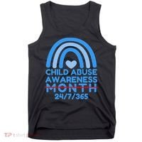 In April We Wear Blue Cool Child Abuse Prevention Awareness (2) Tank Top thumb 0