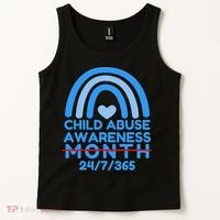In April We Wear Blue Cool Child Abuse Prevention Awareness (2) Tank Top thumb 2