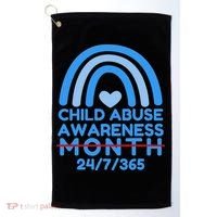 In April We Wear Blue Cool Child Abuse Prevention Awareness (2) Golf Towel thumb 0