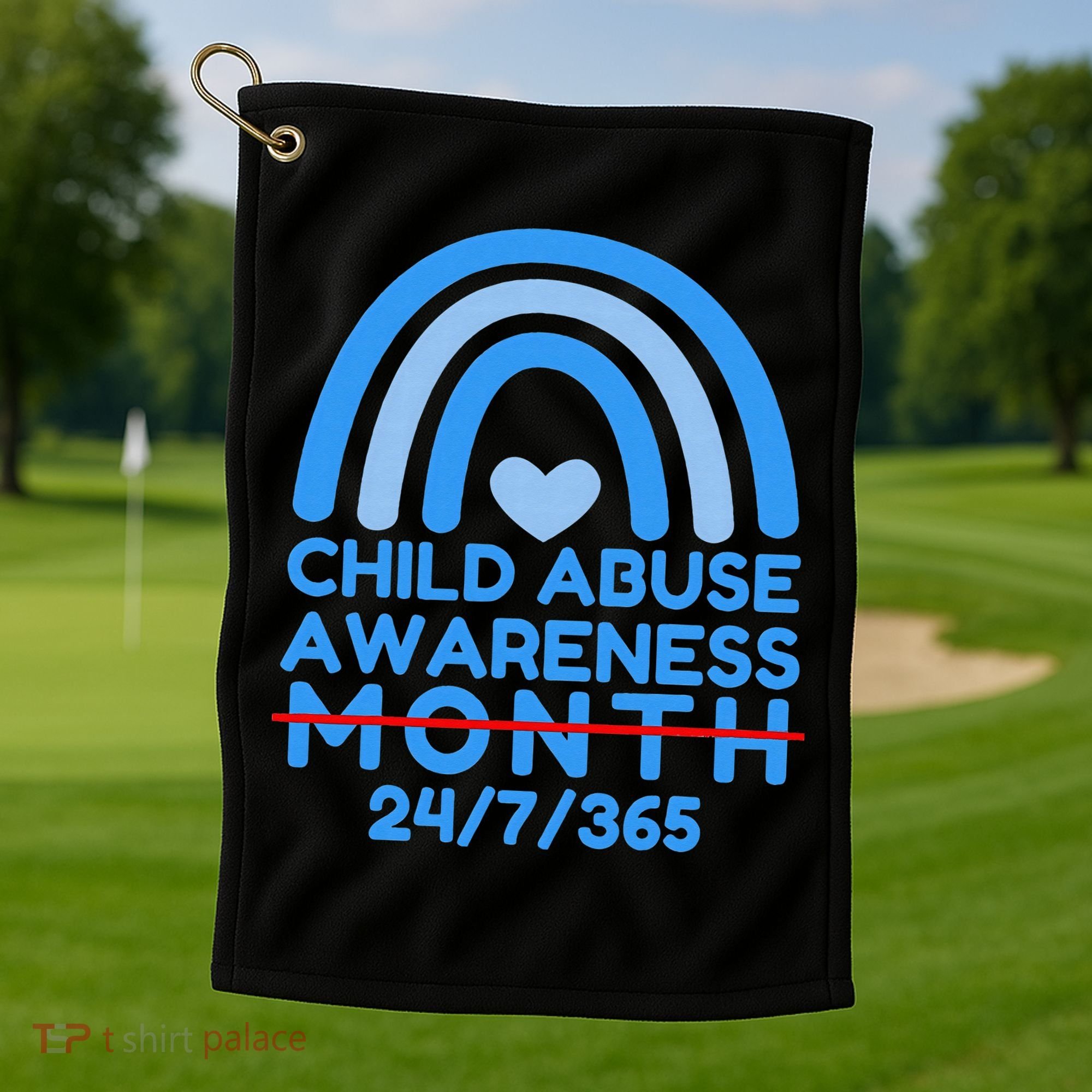 In April We Wear Blue Cool Child Abuse Prevention Awareness (2) Golf Towel