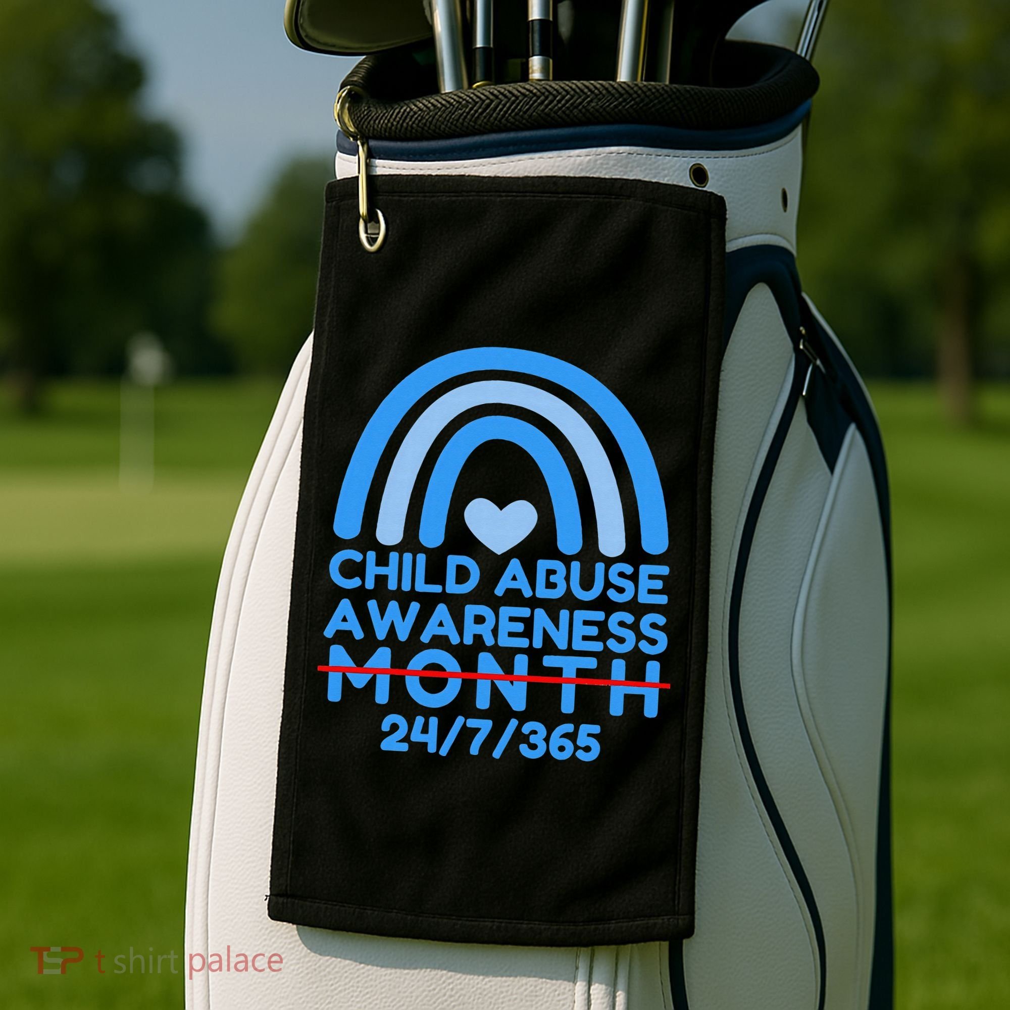 In April We Wear Blue Cool Child Abuse Prevention Awareness (2) Golf Towel