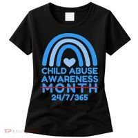 In April We Wear Blue Cool Child Abuse Prevention Awareness (2) Women's T-Shirt thumb 0