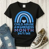 In April We Wear Blue Cool Child Abuse Prevention Awareness (2) Women's T-Shirt thumb 3