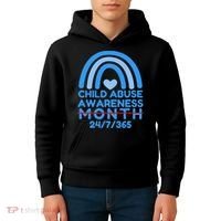 In April We Wear Blue Cool Child Abuse Prevention Awareness (2) Kids Hoodie thumb 4