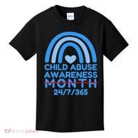 In April We Wear Blue Cool Child Abuse Prevention Awareness (2) Kids T-Shirt thumb 0