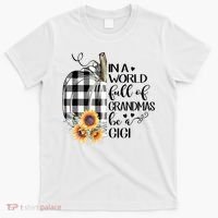 In A World Full Of Grandmas Be A Gigi Plaid Pumpkin  T-Shirt thumb 0